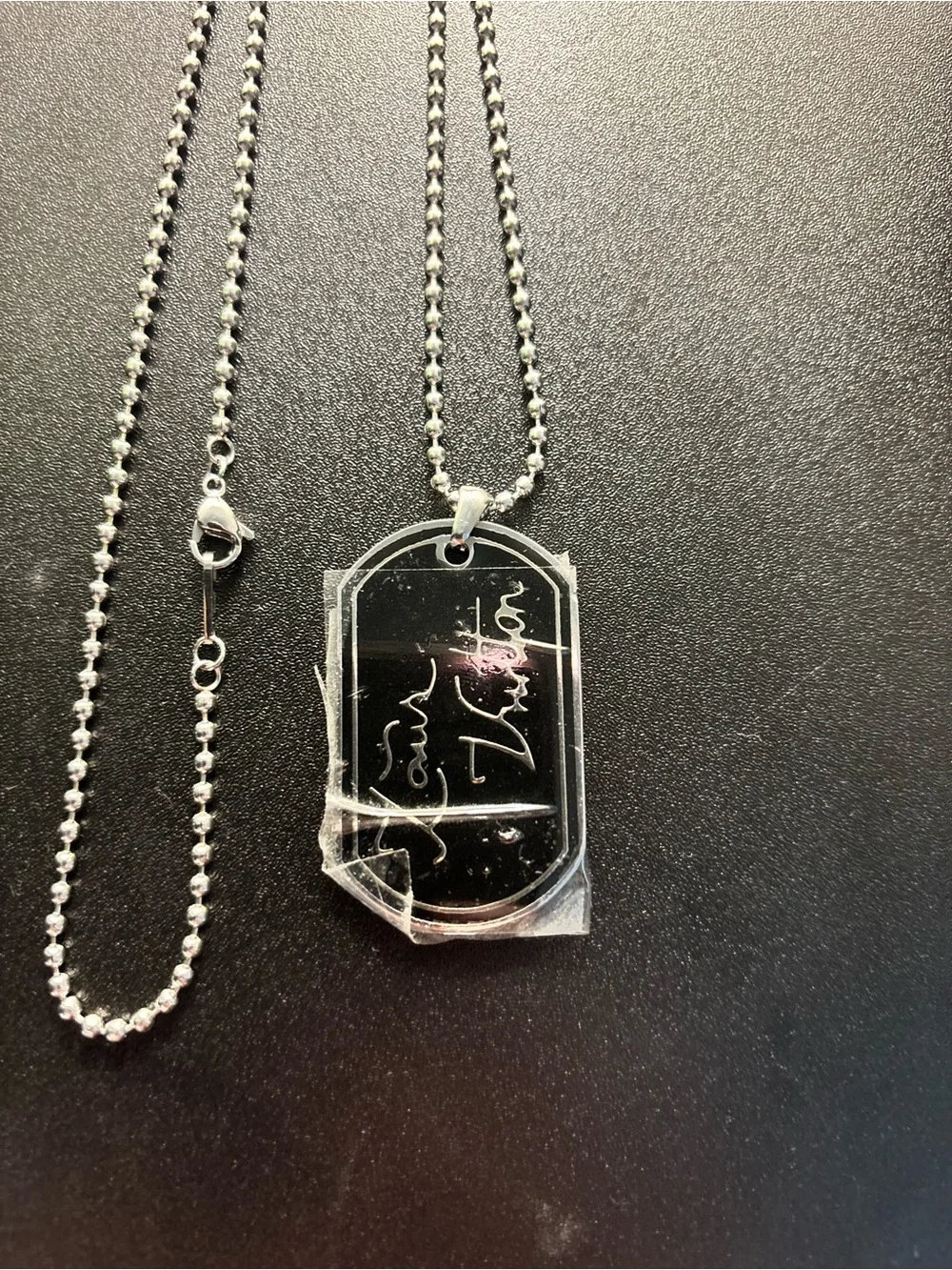 Louis Vuitton Silver Signature Pendant Necklace